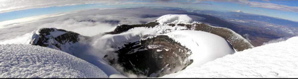Krater Cotopaxi Gipfel mit Chimborazo